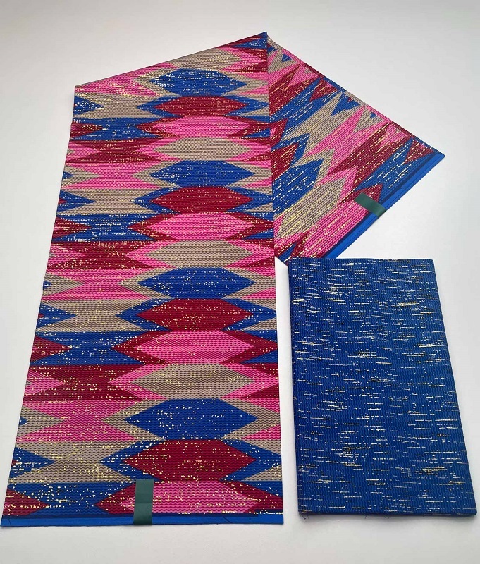 Latest African 100% Cotton Wax Print Fabric Holland Kente Golden Wax 4 Yards+ 2 Yards for men & women Dress