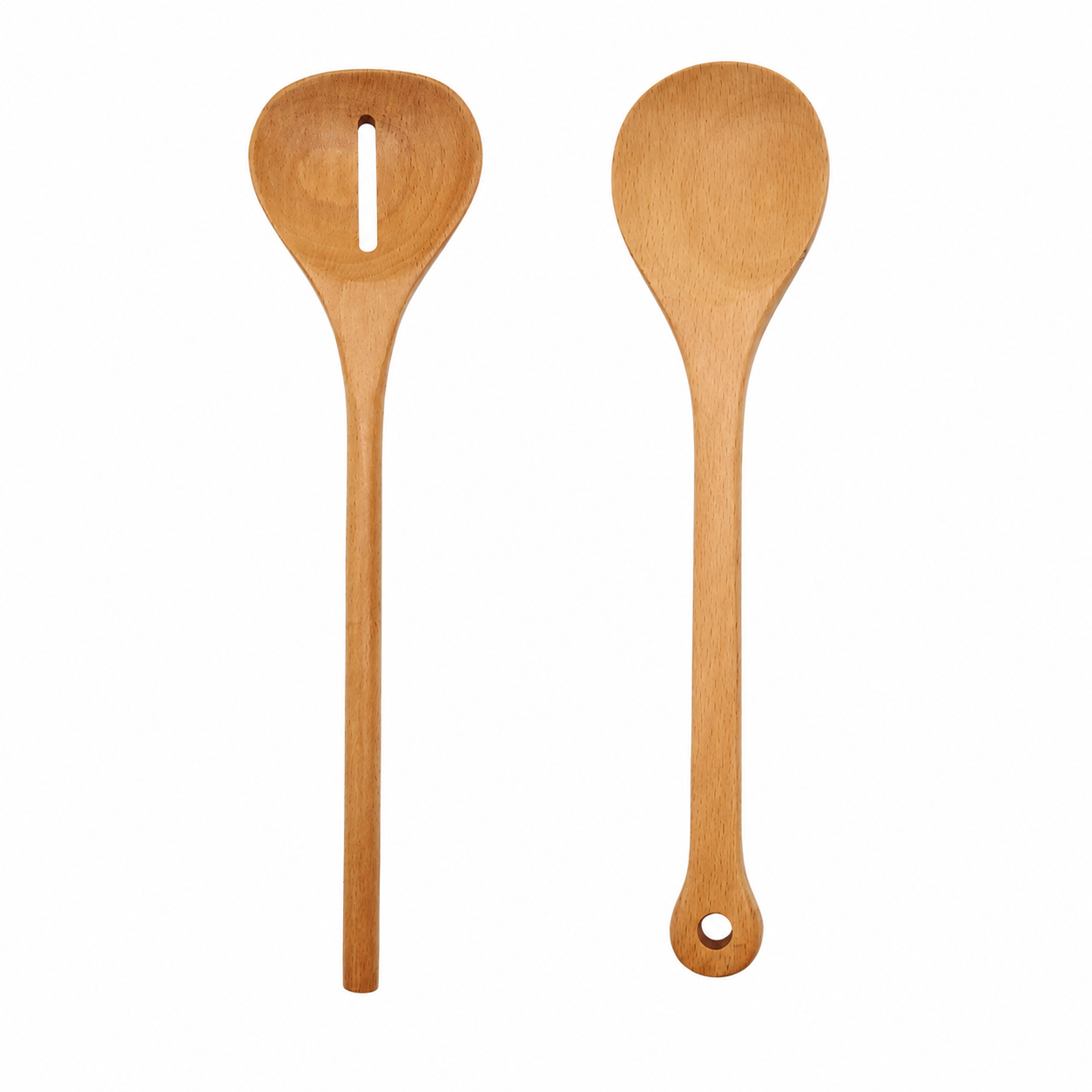 Wooden Cooking Spoon Set Long Handle Soup Spoon Slotted Spoon Heat Resistant Beech Wood Kitchen Cooking Tools